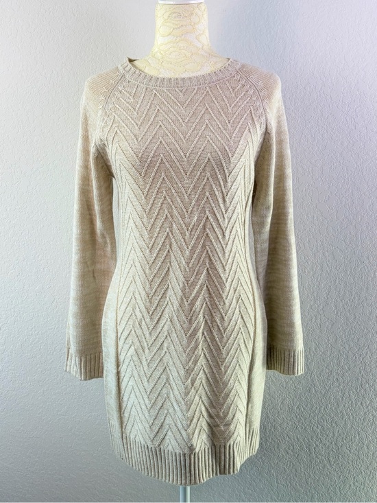 June & Ivy Dresses & Skirts - Jun & Ivy Chevron Knit Sweater Dress Oatmeal Small